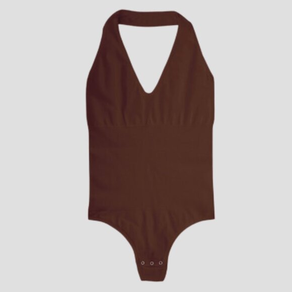 360° Max Control Halter Tank Shaping Bodysuit, Chocolate - Picture 6 of 6